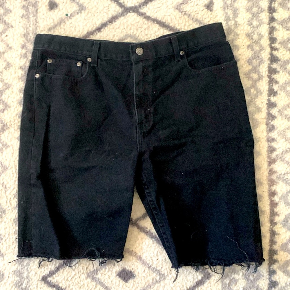 Cut George jeans into Jorts/shorts 
Black (regular fit 38x30)